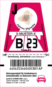 Rakouská dálniční známka 2023 (foto:asfinag)